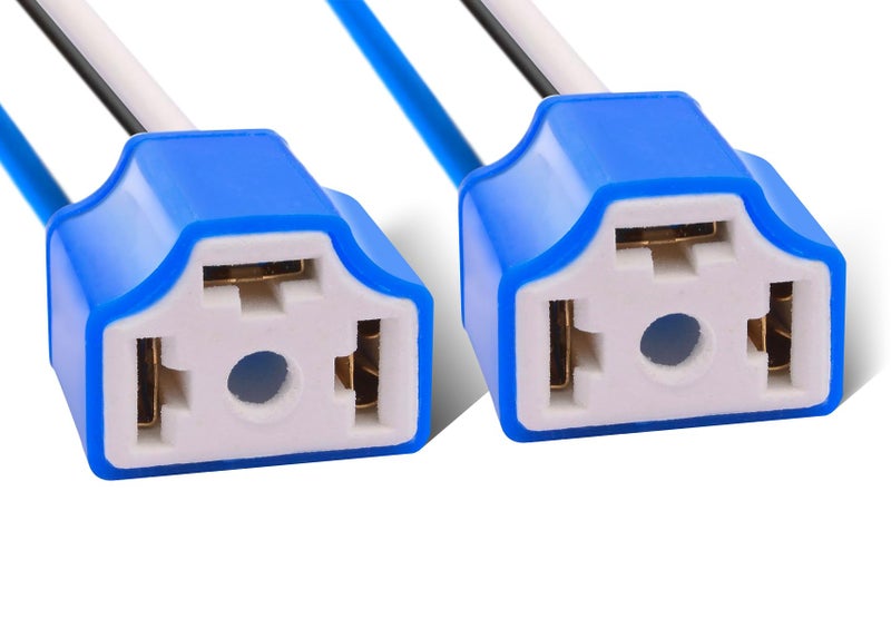 Mosleyz H4 Pigtail Socket Wiring Harness Headlight Plug Heavy Duty14AWG Ceramic Headlight Connector-H4 HB2 9003 (Pack of 2) - Image 1